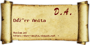 Dürr Anita névjegykártya