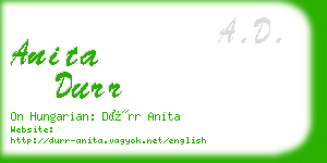 anita durr business card